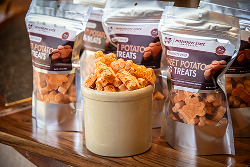 A package of MSU sweet potato dog treats available at the MAFES Sales Store
