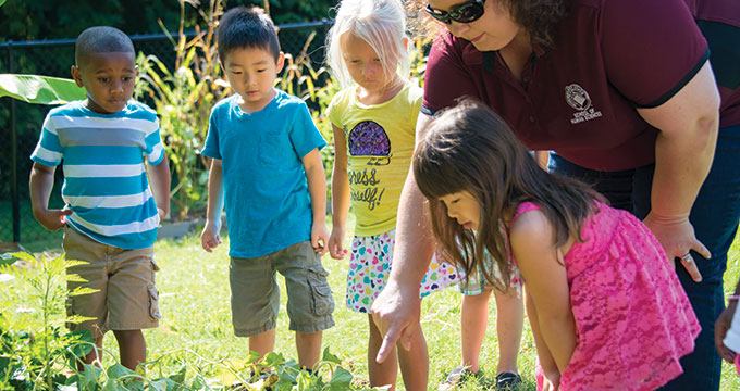 Children in a garden