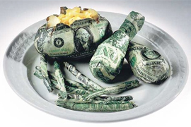money on a plate
